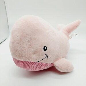 The Petting Zoo Pink Whale Ribbed Bottom Stuffed Animal Plush 10" 2015